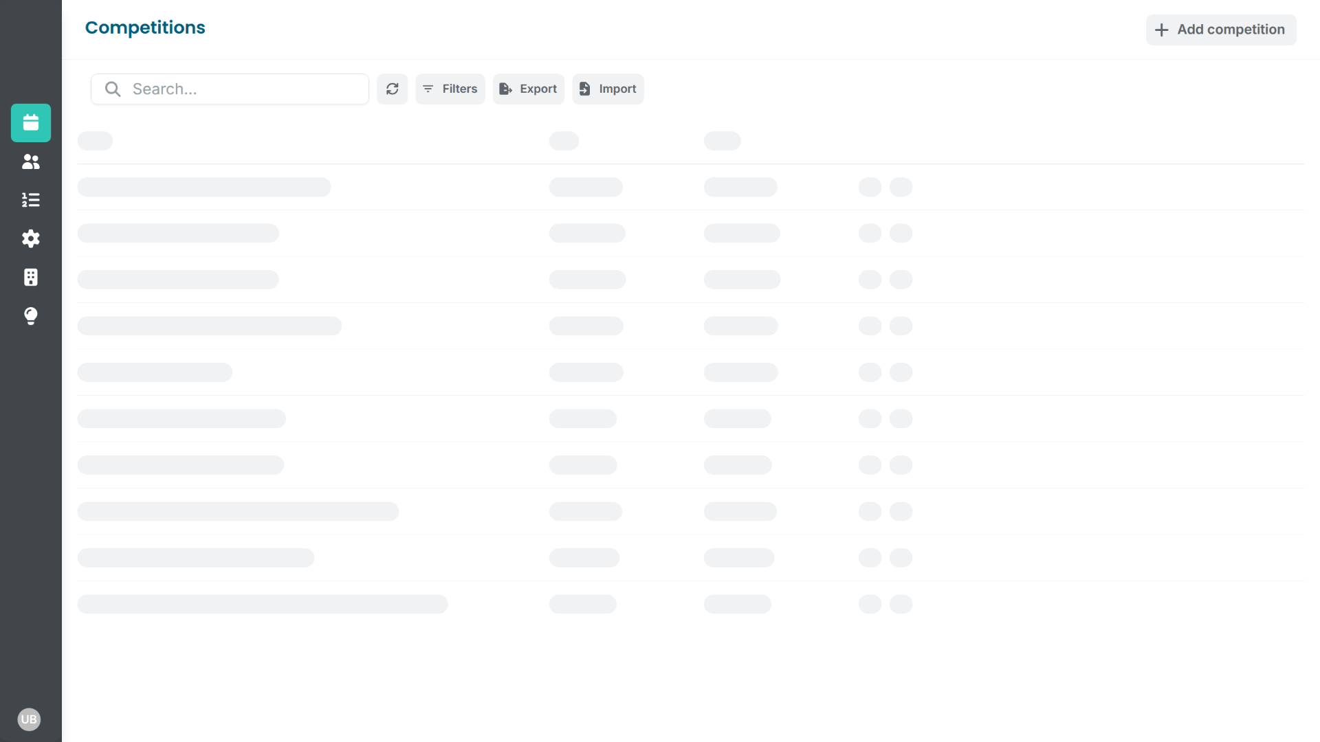 Clea competitions dashboard preview